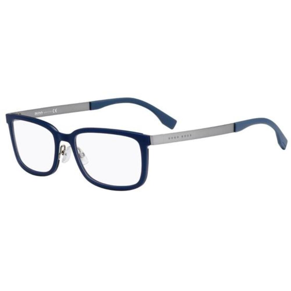 Hugo Boss 0726 KDN Blue & Gunmetal Rectangular Eyeglasses – Lightweight Metal